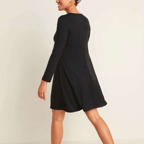 NWT Old navy plus knit Long sleeve swing mustard dress size xs petite - Picture 8 of 15